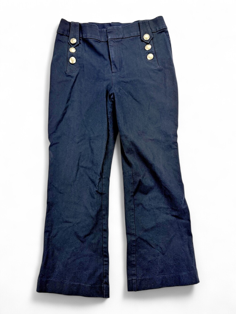 Lilly Pulitzer Black Sailor Trousers Size 12 Gold Buttons